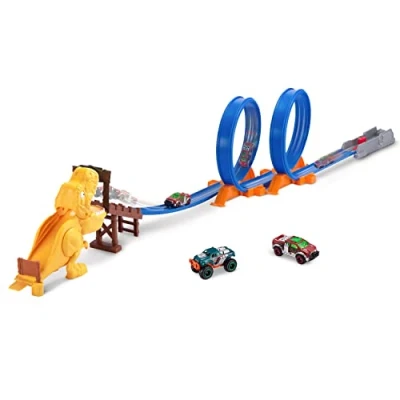 Afbeelding van Zuru Metal machines 845218018368 Metalen T Rex Attack Building Playset, frustratievrije verpakking (bruine brievenbus), meerkleurig, serie 1