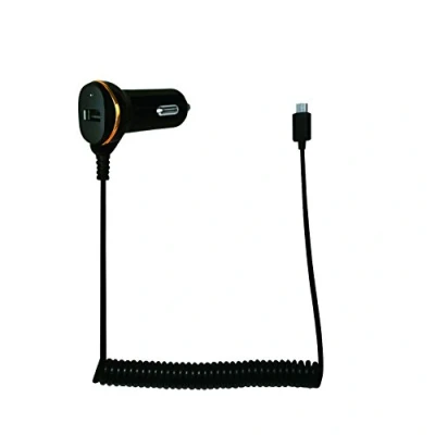 Afbeelding van LogiLink PA0147 USB auto voeding met micro kabel (1x poort en spiraalkabel) 10,5 W zwart