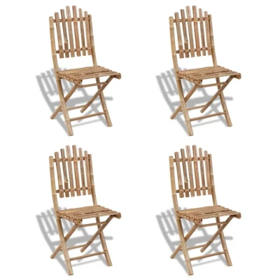 Afbeelding van Tuinstoelen inklapbaar 4 st bamboe