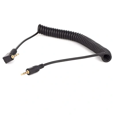 Afbeelding van vhbw Kabel aansluitkabel compatibel met Canon EOS 400D, 450D, 500D, 550D, 600D, 60D, 650D, 700D, 70D camera, DSLR 120 cm, spiraalkabel