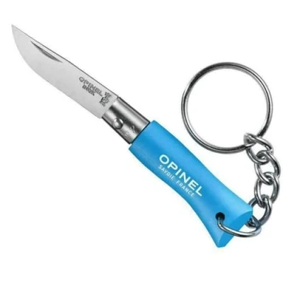 Afbeelding van Opinel #2 Rvs Sleutelhanger Zakmes Cyan Blue Inklapbaar Mes