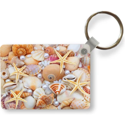Afbeelding van Sleutelhanger Schelpen Parels Zeesterren Strand Uitdeelcadeautjes Plastic