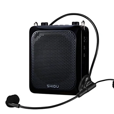 Afbeelding van Bluetooth Spraakversterker draagbare, SHIDU Persoonlijke 18W met bekabelde microfoon Headset draagbare oplaadbare PA systeem stemversterker voor leraren, reizigers, vergaderingen