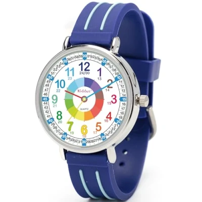 Afbeelding van Kiddus Time Teacher Classic Horloge Blue voor kinderen, Maat: One Size,