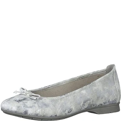 Afbeelding van Jana Dames 8 22163 41 Ballet Flat, Wit Zilver 1, 37 EU Breed