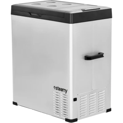 Afbeelding van Steamy E Single Zone Elektrische Compressor Koelbox 64 liter 12V en 230V voor auto camping Zilver