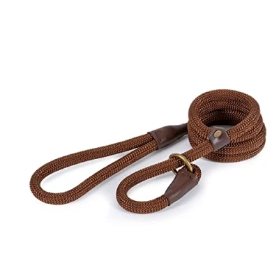 Afbeelding van Ancol Deluxe Nylon Touw Slip Lood Bruin 1.5mx12mm