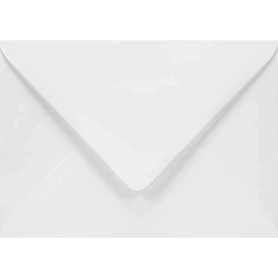 Afbeelding van Netuno 100 witte enveloppen B6 met puntklep natlijm zonder venster 125x175mm 120g Aster Smooth White driehoekige klep voor uitnodigingen wenskaarten