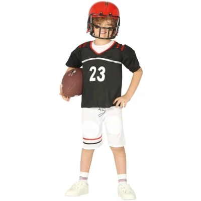 Afbeelding van Fiestas Guirca Verkleedpak Quarterback Jongens Zwart Mt 5 6 Jaar