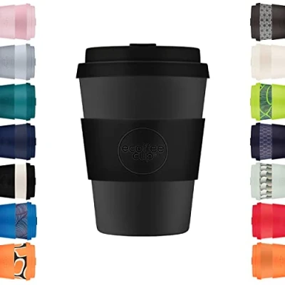 Afbeelding van Ecoffee Cup Kerr and Napier PLA Koffiebeker to Go 350 ml Zwart Siliconen