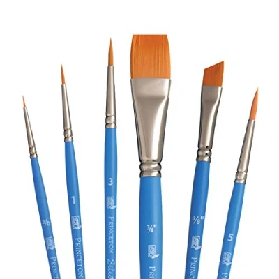 Afbeelding van Princeton SelectArtiste Fine Art Multi Techniek Borstelset, 6 x Synthetische Borstels, Mixed Media, Ideaal voor Professionals &amp; Studenten