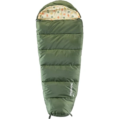 Afbeelding van Skandika Vegas Junior Slaapzak Mummieslaapzakken Slaapzakken kinderen Mummieslaapzak Zachte binnenvoering, waterafstotend 170x70 cm Draagtas meegeleverd Comfortbereik 12 tot 3C Max. Lichaamslengte 140 kampeerslaapzak groen
