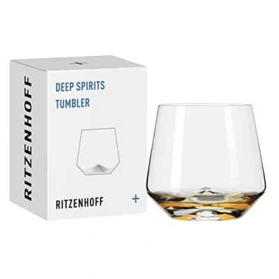 Afbeelding van RITZENHOFF 3841002 Tumbler glas 400 ml Serie Deep Spirits nr. 2 Diamant reliëf in kristallen bodem Made Germany