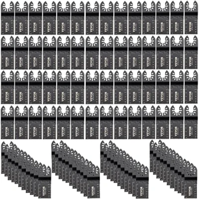 Afbeelding van VEVOR 100 x multitool zaagbladen oscillerende accessoireset HCS + roestvrij staal segmentzaagblad 1 3/8 inch multifunctioneel gereedschap 45 47 HRC