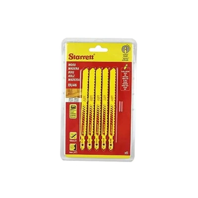 Afbeelding van Starrett Decoupeerzaagbladen voor hout, 5 stuks, BU46, uniforme schacht, 6 tanden per inch, bimetaal, snelle rechte zaagbladenset, compatibel met Bosch Dewalt Hitachi Festool Milwaukee