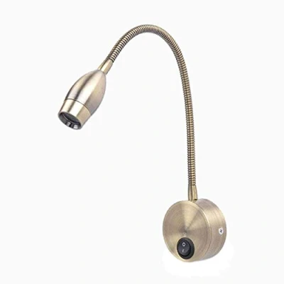 Afbeelding van Meanyee Flexibele wandleeslampen/bedlampje met schakelaar, wandlamp leeslamp 1 * 3 Watt LED, brons MY B032