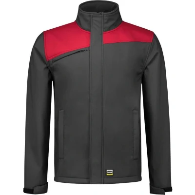 Afbeelding van Tricorp 402021 Softshell Bicolor Naden Donkergrijs/Rood