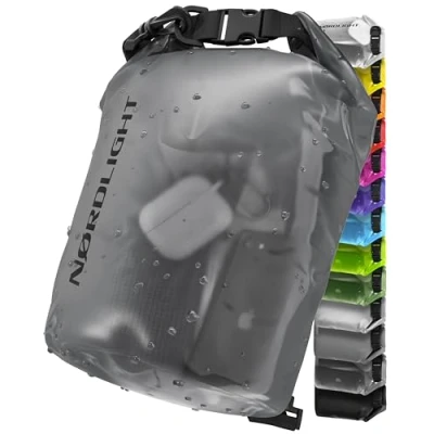Afbeelding van Nordlight Dry Bag En Waterdichte Tas (20L, Antraciet Frosted) Pakzak Met Rolsluiting Schouderriem Zwemmen, Strand, Kanoën, Stand Up Paddling, Duiken