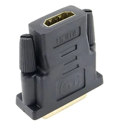 Afbeelding van SeKi HDMI adapter; A aansluiting naar DVI D (24+1) stekker; bidirectionele stekker aansluiting; vergulde contacten zwart