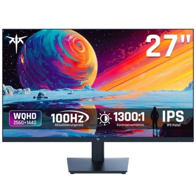 Afbeelding van KTC Monitor 27 Inch, QHD 2K 100Hz (OC 120Hz) IPS Paneel, Blauwlichtfilter Scherm, 96% DCI P3, 126% sRGB, 350 cd/m², Ondersteuning van Free Sync en G Sync, PC voor Casual Gaming Werk