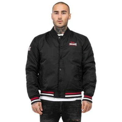 Afbeelding van Lonsdale Normale Passform Orkney Bomberjacks, Heren, Maat: XL, Black red ecru