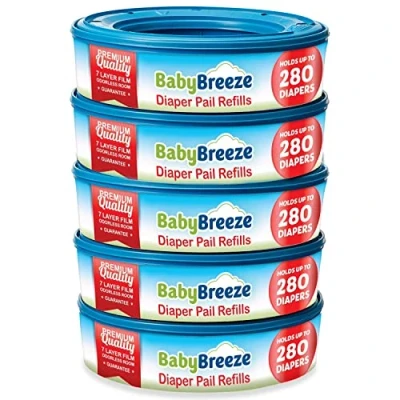 Afbeelding van BabyBreeze Luieremmer navulzakken voor Playtex Luier Genie 1400 Count (5 Pack)