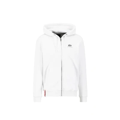 Afbeelding van Alpha Industries Basic Zip SL Hoodie voor heren White