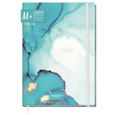 Afbeelding van Trendstuff by Häfft notitieboek, gelinieerd, A4+ met elastiek, smaragd goud, 156 pagina&#039;s, 78 vellen, gelinieerd bullet journal, schetsboek, dagboek van