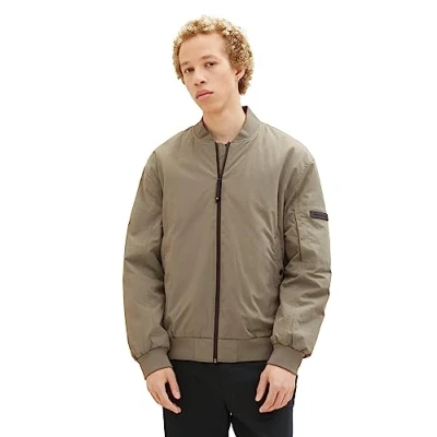 Afbeelding van TOM Tailor Denim Padded Jacket Bomberjacks, Heren, Maat: Large, Dusty olive green