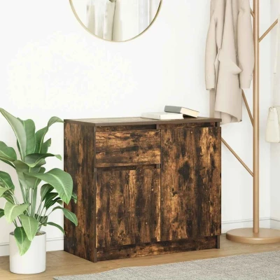 Afbeelding van vidaXL Dressoir met lade 71x35x65 cm spaanplaat gerookt eikenkleurig