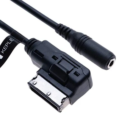 Afbeelding van AMI MDI naar AUX 3,5 mm vrouwelijke aansluiting Muziek Media Interface Adapter Compatibel met Audi A6L Q5 Q7 A8 S5 A5 A4L VW Volkswagen GTI CC Skoda Fabia Octavia voertuigradio 0,4m