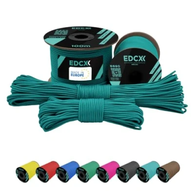 Afbeelding van EdcX 2 mm nylon paracord 275 (15, 30, 50 en 100 m) 100% touw, 3 strengen koord, in vele kleuren (Emerald groen, 30