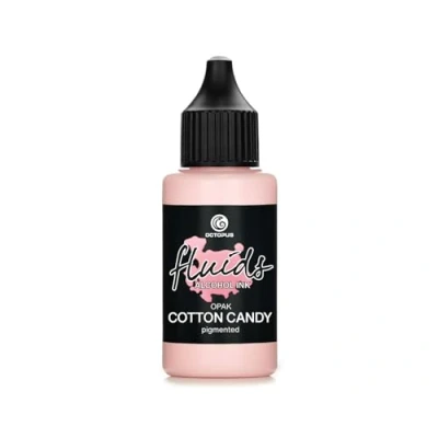 Afbeelding van 30 ml Fluids Alcohol Inkt OPAK COTTON CANDY, gepigmenteerde alcoholische inkt, die lichte en donkere oppervlakken bedekt, voor Fluid Painting + Resin Art epoxy hars, ROZE