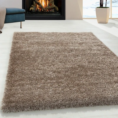 Afbeelding van Hoogpolig Vloerkleed Shine Shaggy 120x170cm Taupe 123vloerkleed.nl is de online webshop voor vloerkleden en woonaccessoires.