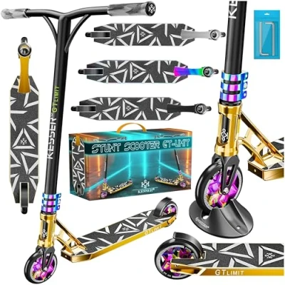 Afbeelding van KESSER® GT Limit Stuntstep, 360 besturing, robuuste funscooter, met ABEC 9 kogellagers, 110 mm PU wielen, kickstep, citystep, trickstep voor kinderen en volwassenen