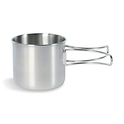 Afbeelding van Tatonka Beker handvat mok 500 ml van roestvrij staal met inklapbare handgrepen en volumeschaal compatibel Nalgene brede hals 1L