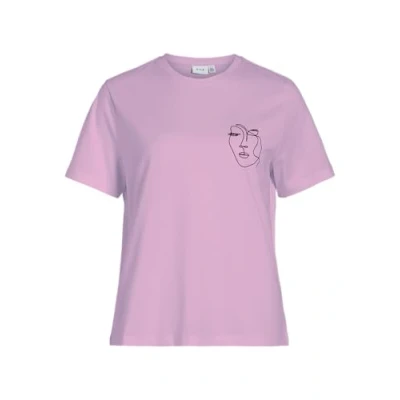 Afbeelding van VILA Rundhals Tshirt print, Dames, Maat: Large, Winsome orchid