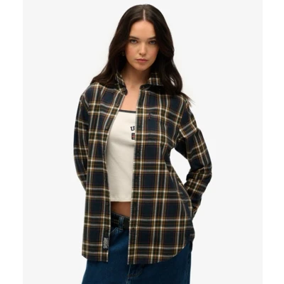 Afbeelding van Superdry Vintage check Overhemdblouse, Dames, Maat: XL, Bryce navy
