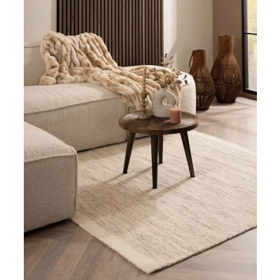 Afbeelding van Wollen Vloerkleed Vierkant Ulstein Wit/grijs 200x200 Cm