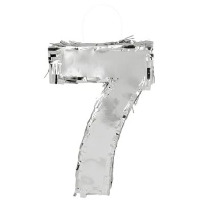 Afbeelding van Boland Piñata &#039;7&#039; Zilver 7 Verjaardag, Kinderfeestje, Themafeest