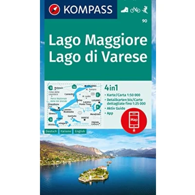 Afbeelding van Kompass WK90 Lago Maggiore, di Varese: Wandelkaart Schaal 1 : 50.000