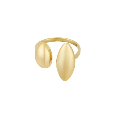 Afbeelding van Statement Ring Duo Druppel goud stainless steel onesize