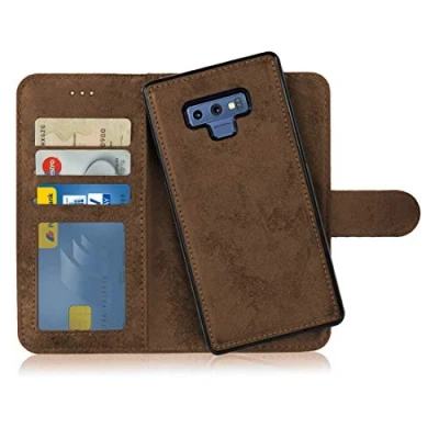 Afbeelding van MyGadget flip case voor Samsung Galaxy Note 9 magnetische hoes gemaakt van synthetisch leer, kaartvak beschermhoes portemonnee bruin