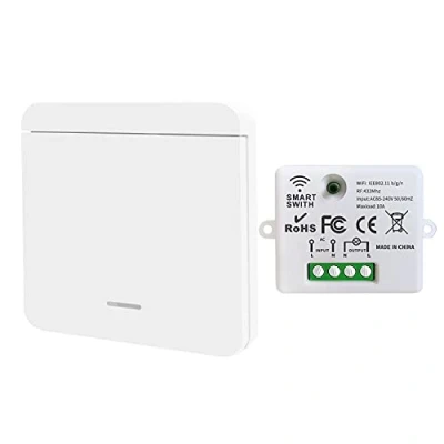 Afbeelding van DieseRC Mini draadloze wifi schakelaar, 2500W 10A RF afstandsbedienings ontvanger met 1 wandschakelaar, slimme bediening door Tuya app, compatibel Alexa/Google Home