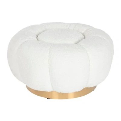 Afbeelding van Voetensteun Home ESPRIT Wit Polyester Metaal 65 x 35 cm