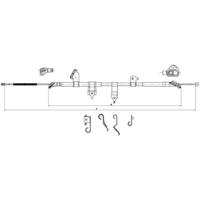 Afbeelding van METZGER 17.1566 Handremkabel Links achter 1882/1665mm Schijfremmen COFLE