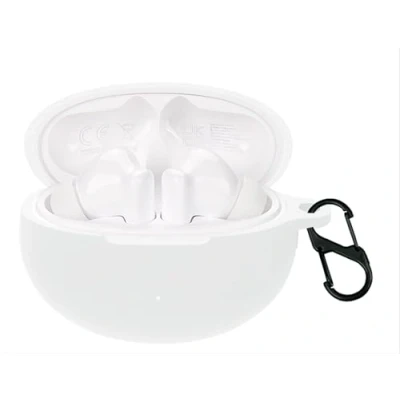 Afbeelding van GIOPUEY Cilicone hoes compatibel met Huawei FreeBuds 6i, ultradunne zachte hoes, slim fit, anti val, niet gemakkelijk vuil wit