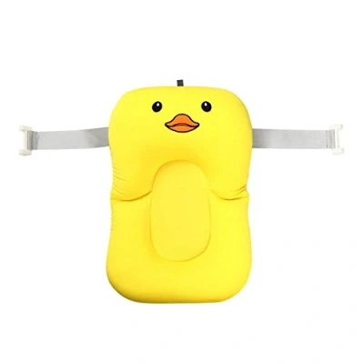 Afbeelding van Baby Bather Badpad, Moonvvin drijvend zacht babybadkussen en ligstoel pasgeboren kussen kuipkussen (gele eend met haak)