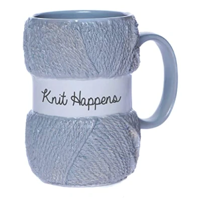 Afbeelding van Boxer Gifts MU3048 Knit Happens gadget mok, realistische garendetails, een geweldig kerst , verjaardags of moederdagcadeau voor haar, aardewerk.