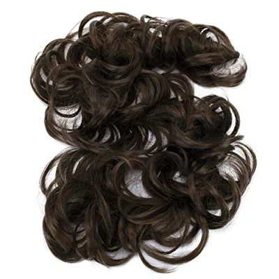 Afbeelding van CAISHA XXL Haarstukje Haarwokkel Opgestoken Volumineus Gekruld Knoet Bruin HW9